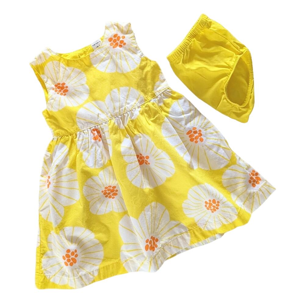 Carters Bright Yellow Floral Dress 24 months